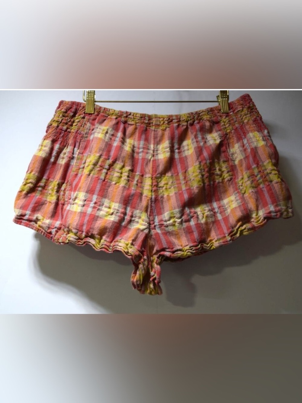 GAP Pink Orange Yellow Plaid Casual Shorts